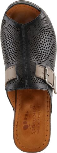 Spring Step MOMELLE Women's Perforated Leather Wedge Slide Sandals - Chic Style, Comfortable Elegance in Saudi Arabia