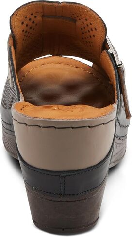 Spring Step MOMELLE Women's Perforated Leather Wedge Slide Sandals - Chic Style, Comfortable Elegance in Saudi Arabia