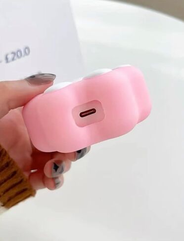 غطاء حماية شاحن ثلاثي الأبعاد لهاتف أبل آيفون 11-14 | غطاء USB-C Power Lightning من السيليكون الكرتوني Kawaii مع واقي كابل مجموعة من 4 قطع (مخلب وردي) in Saudi Arabia