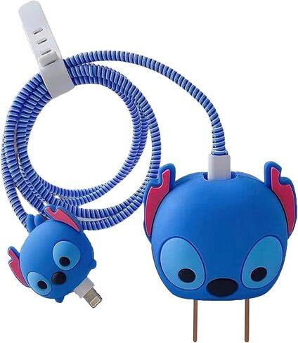 غطاء حماية شاحن ثلاثي الأبعاد لهاتف أبل آيفون 11-14 | غطاء USB-C Power Lightning من السيليكون الكرتوني Kawaii مع واقي كابل مجموعة من 4 قطع (مخلب وردي) in Saudi Arabia