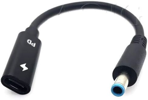 USB C نوع C أنثى إلى DC 4.5 * 3.0 * 7.4 * 5.0 * 4.0 * 1.7 * 5.5 ملم كابل محول شحن ذكر الطاقة متوافق مع Lenovo Hp (4.5 * 3.0 ملم لـ HP) in Kuwait