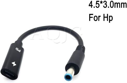 USB C نوع C أنثى إلى DC 4.5 * 3.0 * 7.4 * 5.0 * 4.0 * 1.7 * 5.5 ملم كابل محول شحن ذكر الطاقة متوافق مع Lenovo Hp (4.5 * 3.0 ملم لـ HP) in Kuwait