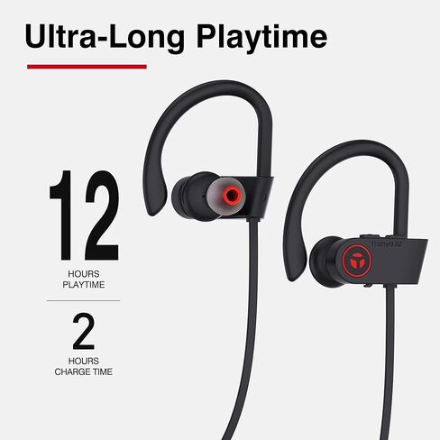 سماعات أذن رياضية لاسلكية TRANYA X2 تعمل بتقنية البلوتوث مع شحن من النوع C لمدة 12 ساعة، محرك 11 مم للحصول على صوت ممتاز، مقاومة للماء IPX5 لممارسة الرياضات الرياضية in Kuwait