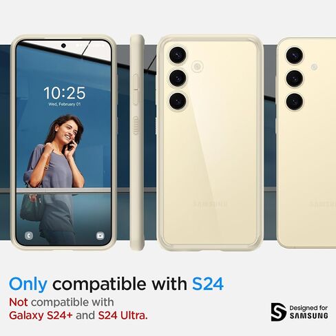 Spigen Ultra Hybrid مصمم لحافظة Galaxy S24 (2024) [مضادة للاصفرار]، [حماية من الدرجة العسكرية] - شفاف كريستالي in Saudi Arabia