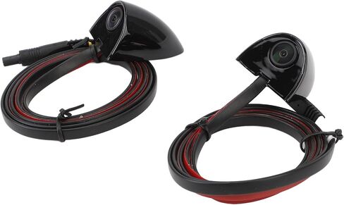 Car Blind Spot Camera, Car Blind Spot Camera Night Vision Assist Waterproof Tape Mounting Left Right Side View Camera for Car Surveillance System (Black) in Saudi Arabia