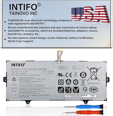 بطارية كمبيوتر محمول 54Wh AA-PBSN4AF متوافقة مع Samsung Galaxy Book Flex Alpha NP730QCJ-K01US K02US Flex2 Alpha NP730QDA-KA1US KB1US Notebook 9 Pen NP930SBE-K01US NT930SBE-K38A K58F KT2W in Saudi Arabia