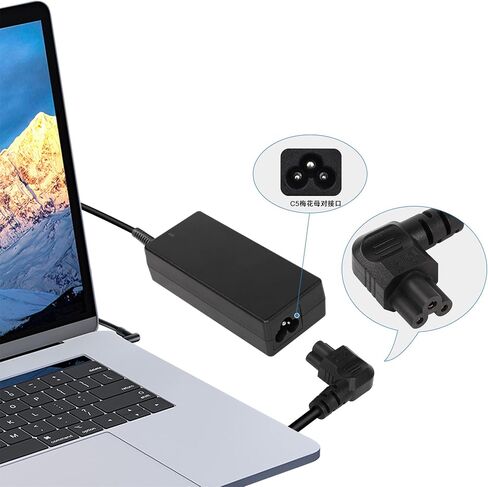 GELRHONR 4.9Ft 90 Degrees 3 Prong AC to IEC320 C5 Power Cord,18AWG 100V~250V Up Angle NEMA 5-15P to Down Angle 3-Slot Mickey Mouse Universal Power Cable for Notebook Computers, TV, Monitors in Saudi Arabia