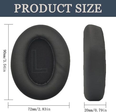 وسائد أذن بديلة لجهاز Anker Soundcore Life Q20/Q20BT، وسائد وسائد أذن لسماعات الرأس، وأغطية أذن لسماعات الرأس، وإكسسوارات سماعات الرأس مع رغوة الذاكرة الناعمة وجلد البروتين - أسود in Kuwait