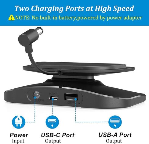 PlusAcc Charging Stand for Show 8 (3rd Gen) - Adjustable Tilt Table Holder with 2 Charging Ports (USB-C & USB-A), Magnetic Station Accessories for Charge Cellphones and Earbuds, Non-Slip Base (Black) in Kuwait