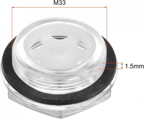 uxcell Air Compressor Oil Level Gauge Sight Glass M24x1.5mm Male Threaded Glass Liquid Indicator Sight Window in Saudi Arabia