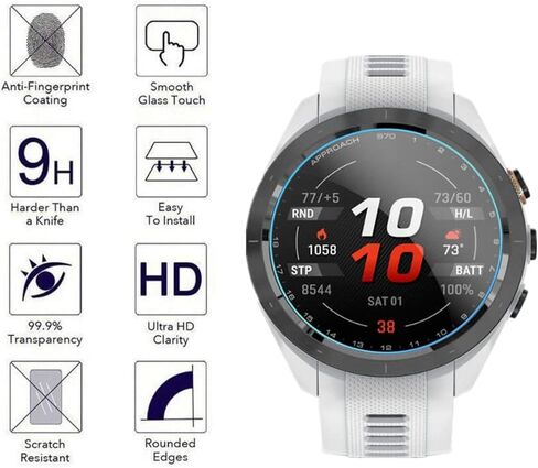 متوافق مع واقي الشاشة Garmin Approach S70 مقاس 42 مم، طبقة واقية من الزجاج المقوى المقاوم للخدش 9H لساعة Approach S70 مقاس 42 مم للجولف GPS (3 قطع) (قطر الغشاء الواقي ليس 42 مم) in Saudi Arabia
