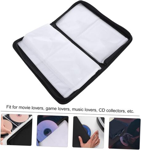 LIFKOME Cd Bag Car Stands Holder Case Holder Pouch Disc Storage Bag Disc Storage Case Dvd Storage Wallet Car Cd Case Cd Storage Case Cd Storage Bag Oxford Cloth Organizer High Capacity in Saudi Arabia