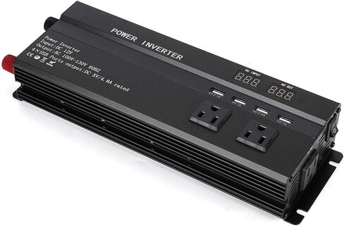 Dc to Ac Inverter-Dc to Ac Inverter - Power Inverter 12V DC to 110V AC-6000W AC Car Converter USB Charger Adapter with LCD Display for RV Trucks Boats and Emergency in Saudi Arabia