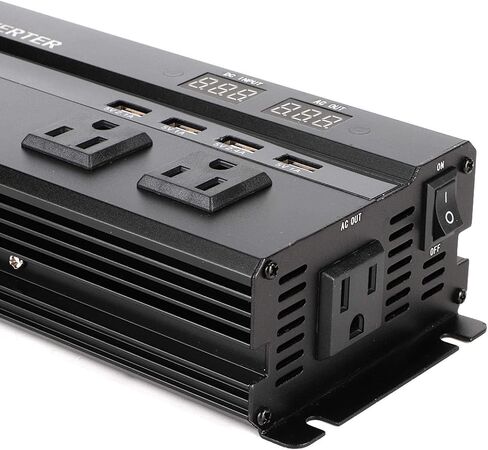 Dc to Ac Inverter-Dc to Ac Inverter - Power Inverter 12V DC to 110V AC-6000W AC Car Converter USB Charger Adapter with LCD Display for RV Trucks Boats and Emergency in Saudi Arabia