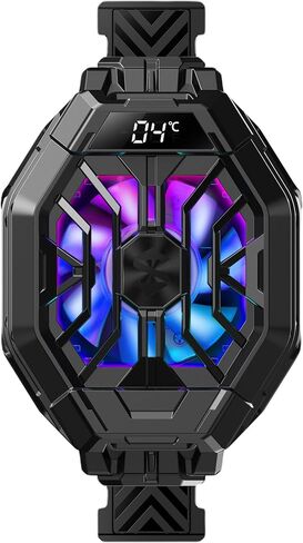 مبرد الهاتف الخلوي Black Shark Fun Cooler 2 Pro، مشعاع الهاتف المحمول مع شاشة LED لدرجة الحرارة / مؤقت النوم / إعدادات سرعة المروحة لـ 2.63-3.46 بوصة iOS / Android، تبريد غرفة تبريد أشباه الموصلات - أسود in Kuwait