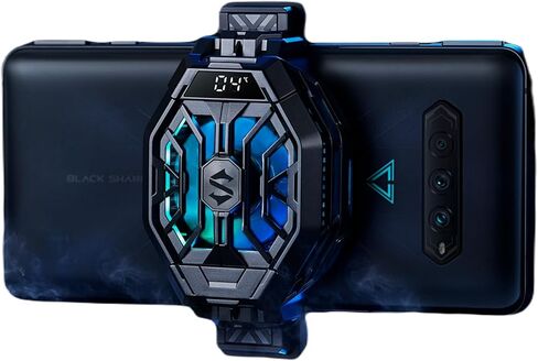 مبرد الهاتف الخلوي Black Shark Fun Cooler 2 Pro، مشعاع الهاتف المحمول مع شاشة LED لدرجة الحرارة / مؤقت النوم / إعدادات سرعة المروحة لـ 2.63-3.46 بوصة iOS / Android، تبريد غرفة تبريد أشباه الموصلات - أسود in Kuwait