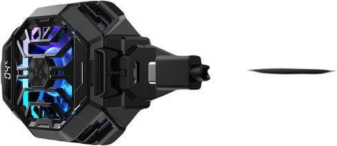 مبرد الهاتف الخلوي Black Shark Fun Cooler 2 Pro، مشعاع الهاتف المحمول مع شاشة LED لدرجة الحرارة / مؤقت النوم / إعدادات سرعة المروحة لـ 2.63-3.46 بوصة iOS / Android، تبريد غرفة تبريد أشباه الموصلات - أسود in Kuwait
