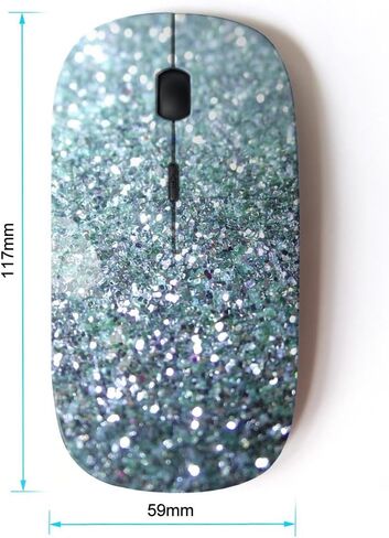 [ Optical 2.4G Wireless Mouse ] Glitter Silver Sparkling Bling Platinum in Saudi Arabia