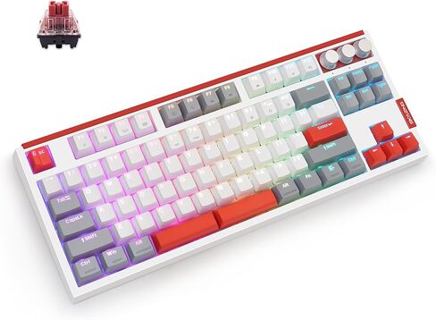 SKYLOONG GK87 RGB Custom Keyboard Gaming - QMK/VIA Programmable Keyboard with High Speed Gateron Optical Pro Yellow Switch, Split Spacebar, Rotary Media Knobs for Mac/Win in Saudi Arabia