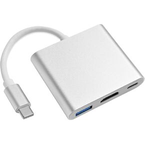 USB C to HDMI Adapter, Type C to HDMI Multiport Adapter with 4K HDMI Output，3 in 1 USBC to 4K HDMI,USB3.0 and USB C Charging Port, USB-C Digital AV Multiport Adapter for TV and Projector