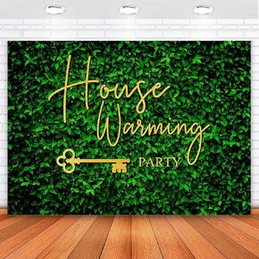 Avezano Housewarming Backdrop Green Leaves Background for New House Party Decorations House Warming Party Decorations Sweet Home Photography Background Photo Booth Props Supplies (7x5ft)