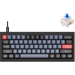Keychron Q4 Wired Custom Mechanical Keyboard, 60% Layout QMK/VIA Programmable Macro with Hot-swappable Gateron G Pro Red Switch Double Gasket Compatible with Mac Windows Linux (Black)