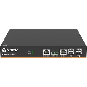 Vertiv Avocent ACS 800 2-Port Serial Console Server, External AC Power Supply, Analog Modem, Global Datacenter PDU Power Cord, Compact Chassis (ACS802MEAC-400)