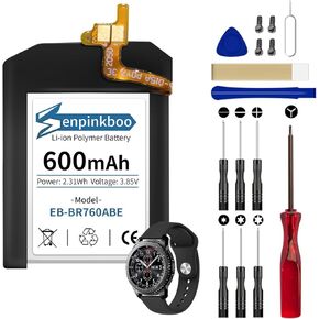 for Samsung Gear S3 Frontier/Gear S3 Classic Battery Upgraded [300mAh] EB-BR760ABE Battery for Galaxy SM-R770 BR760 R765 GH43-04699A Replacement with Repair Tool Kit+Screws