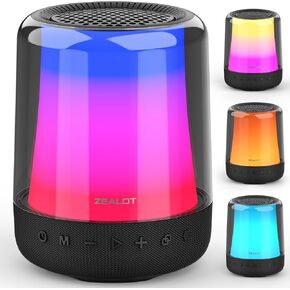 ZEALOT Bluetooth Speaker, Portable Bluetooth Speaker with Lights, 24W Loud HD Stereo Sound,Wireless Speaker,V5.2 Bluetooth, Dual Pairing,TF Card/USB/AUX for Party,Home,Outdoor