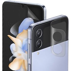 [3+3 Pack] for Samsung Galaxy Z Flip 4 5G, EPU+TPU Anti-Glare Matte Screen Protector, 3 Pack Full Covered Inside + 3 Pack Outer Film, Anti-Fingerprint, Self-Healing, Easy Installation with Alignment Applicator