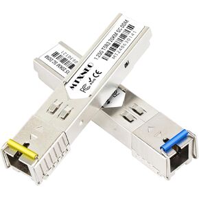 زوج واحد من جهاز إرسال واستقبال 1.25G SFP WDM SC Bidi 1000Base-BIDI SingleMode Simplex Fiber Module SMF 1310nm/15500nm DDM حتى 20 كم لـ Cisco GLC-BX-D، Ubiquiti UniFi UF-SM-1G-S، Mikrotik والمزيد in Kuwait
