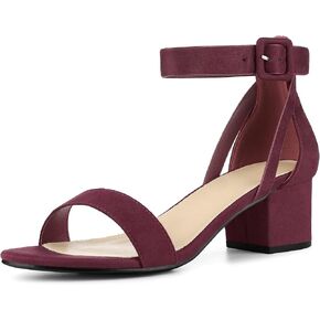 Perphy Open Toe Ankle Strap Block High Heels Sandals for Women
