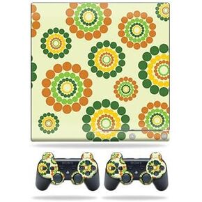 Skin Compatible with Sony Playstation 3 PS3 Slim + 2 Controllers – Hippie Flowers | MightySkins Protective, Durable, and Unique Vinyl wrap Cover | Easy to Apply, Remove | Made in The USA