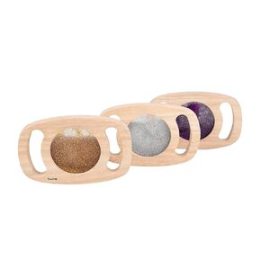 TickiT Easy Hold Glitter Panels - Set of 3 - Silver, Gold & Purple - For Ages 12m+ - Visual, Sensory Play - Wooden Toy for Toddlers