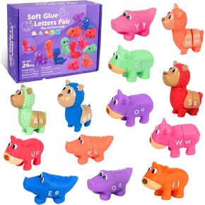 Alphabet Letter Matching Dinosaur Toys - 26 Alphabet Recognition Matching Games, 13pcs Double-Sided ABC Preschool Learning Toys Classroom Must Haves Toddler Activities Fine Motor Toy (Letters)