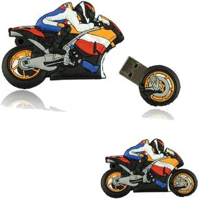 128GB Strong Cartoon Motorcycle USB Flash Drive Memory Stick Novelty Cute Pendrive