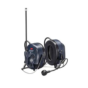 سماعة رأس 3M PELTOR WS LiteCom PRO III، شريط للرقبة، متانة بدرجة احترافية، راديو اتصال لاسلكي ثنائي الاتجاه، بلوتوث، ميكروفون بوم، أزرق داكن، MT73H7B4D10NA