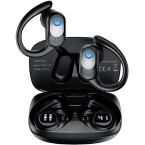 Wireless Earbuds 48hrs Play Back Wireless Earphones LED Power Display Over-Ear Buds with Earhooks IPX5 Waterproof BT V5.4 Headphones HiFi with Mic Sports Earphones for TV Phone Laptop Black