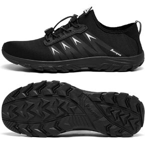 Racqua Mens&Womens Water Shoes Beach Sport Swim Shoes Quick-Dry Aqua Shoes Barefoot for Boating Fishing Diving Surfing Pool River Lake Hiking Black 14W/13M