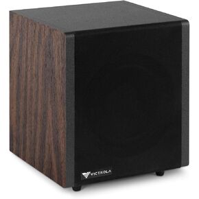 Victrola Premiere S1 Powered Subwoofer, 6.5" Front-Firing Woofer, 6.5" Passive Radiator & 70W Built-In Amplifier, Wireless Subwoofer with Bluetooth 5.0, Works with Premiere V1 Soundbar Turntable