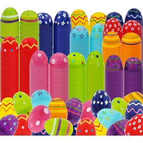 Painted Fillable Easter Eggs with Hinge Bulk Colorful Painted Plastic Easter Eggs, Perfect for Easter Egg Hunt, Surprise Egg, Easter Hunt, 2.25" Inch Assorted Bright Colors (100-Pack)
