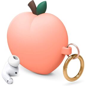 elago Peach Case Compatible with Apple AirPods Pro Case, 3D Cute Design Case Cover with Keychain, Supports Wireless Charging (Peach) [US Patent Registered]
