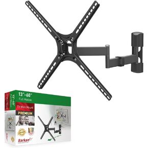Barkan TV Wall Mount, 13-60 inch Full Motion Articulating - 4 Movement Flat/Curved Screen Bracket, Holds up to 55lbs, Patented Fits LED OLED LCD