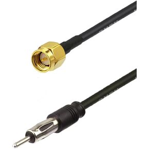 UHF Female to DIN AM/FM Male Adapter RG174 Coax Cable 20 inches Pigtail Jumper Antenna Extention