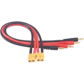 2pcs XT60 Female Connector Plug to 4mm Banana Plugs Battery Charge Lead Adapter Cable 12awg 30cm