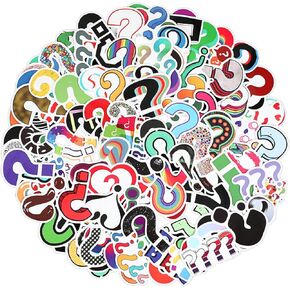 120pcs Question Mark Stickers, Question Mark Waterproof Self Adhesive Vinyl Stickers for Question Marks Decal for Laptop Water Bottles Scrapbook Decals Gifts for Adults Teens Kids