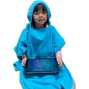 Radia Smart® EMF Protection Children Hooded Poncho - Radiation Blanket, Wearable Faraday Blanket, RF Shielding, WiFi Blocker, Protection Clothing Blue