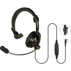PRYME® (HLP-SNL-M00J Lightweight, Wired Headset w/Flexible Boom Mic, Single Speaker, and Leatherette Ear Pad (w/Plug for ICOM Mobile Radios)