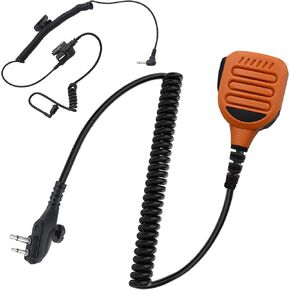 Waterproof Radio Speaker Mic Walkie Talkie Shoulder Handheld Microphone with PTT for hytera BD502 BD502i BD552i BD612i PD502 PD502i PD402i PD482i TC-508 RCA RDR2500 Orange (BD502i-01)