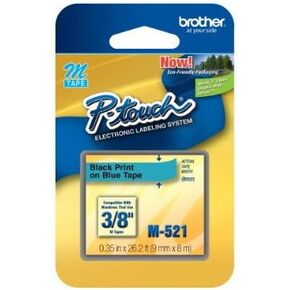 3/8" (9mm) Black on Blue P-Touch M Tape for Brother PT-45, PT45 Label Maker